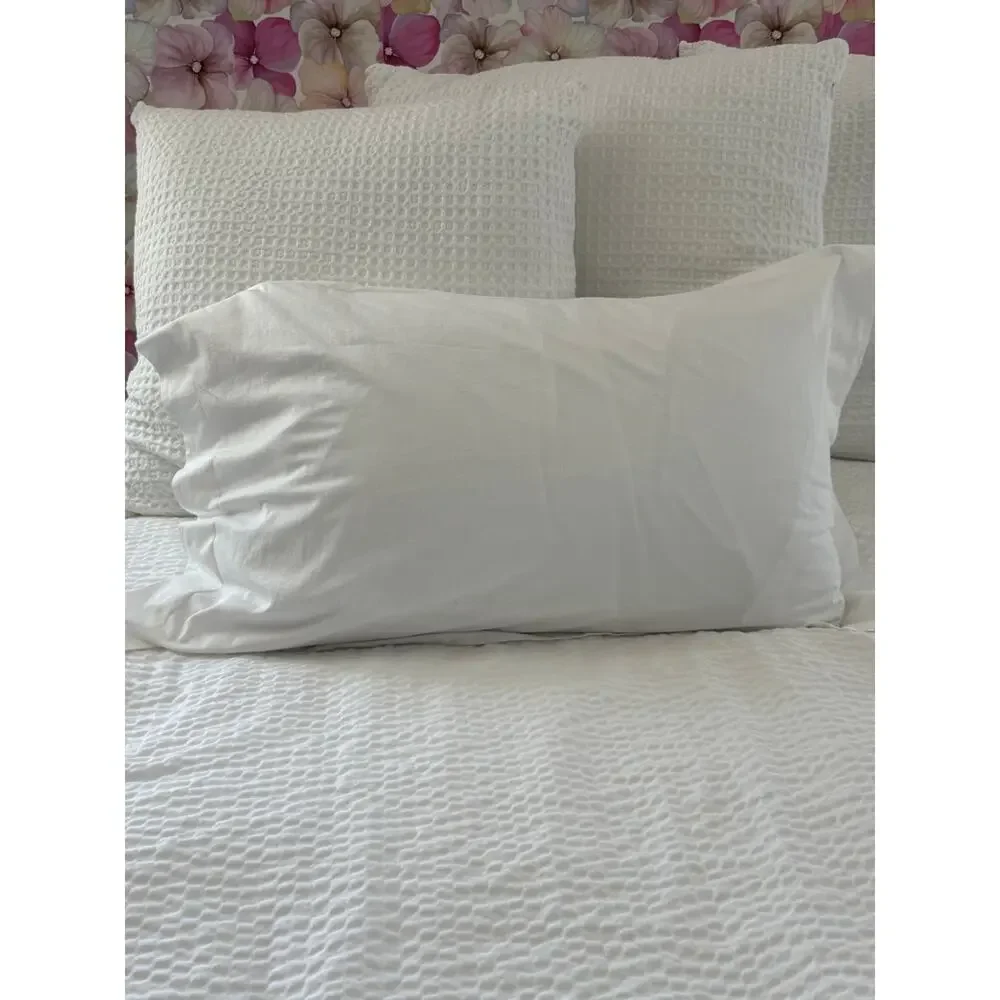 Garnier Thiebaut Queen Pillow Sham White Cotton Oxford Flange Luxury Hotel Linen